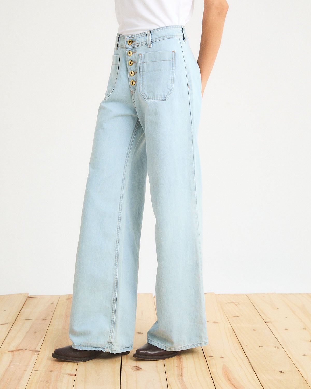 Jean Pocket Marine High Tina Light Blue